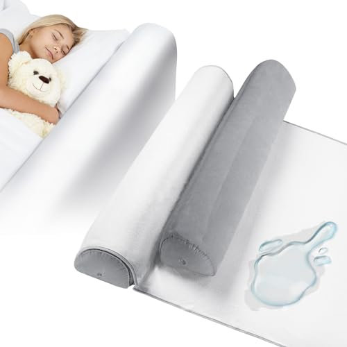 NiHome 2 Stück aufblasbare Bettgitter mit wasserdichtem Pad für Kleinkinder, Kinder, Babys mit Pumpe, rutschfeste Bettumrandungen für Kleinkinder, volles Doppelbett, Sicherheitsschutz