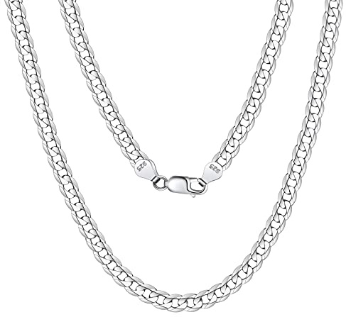 Bestyle Panzerkette Damen Herren Silber 925 kubanische Halskette, Figaro Kette, Breite 3mm / 5mm, Länge 35-71cm