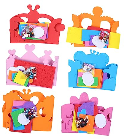 Toyvian 6stücke Kronenhüte Basteln Für Junge Mädchen Aus Eva-material Diy-kits Zum Selbermachen Für Geburtstagsfeiern Und Partys Tiara-bastelsets Für Mädchen