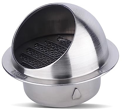 Round Air Vent Cowl Cap,304 Stainless Steel Air Vent Covers,Flue Protector,Ducting Ventilation Cap Rain Hat Hood,50mm-300mm,Chimney Cap for Range Hood Exhaust Pipe Windshield (250mm/9.8in)