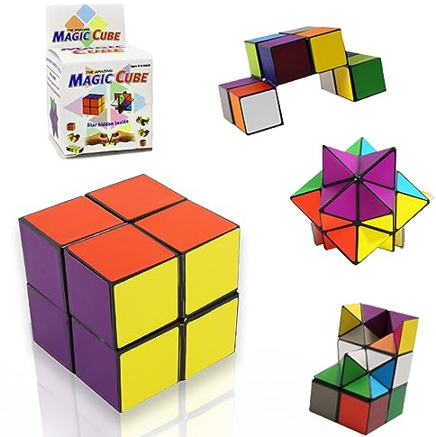 Euklidischer Würfel Cube Magic Cube，2 in 1 Zaubersternwürfel, 3D-Puzzle-Würfel, Infinity Cube für Schneller und Präziser mit Lebendigen Farben