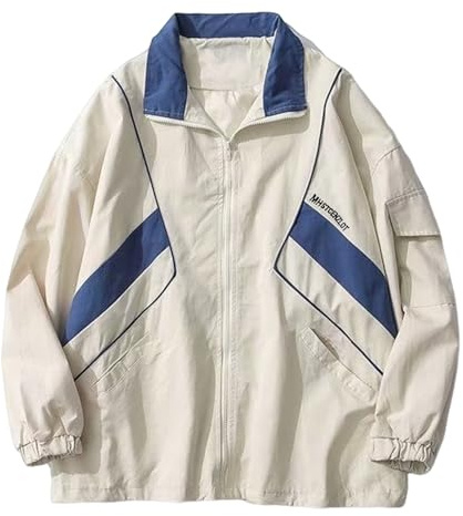 Wyeysyt Women Windbreaker Jacket Y2k Varsity Oversized Jacket(02White-S)