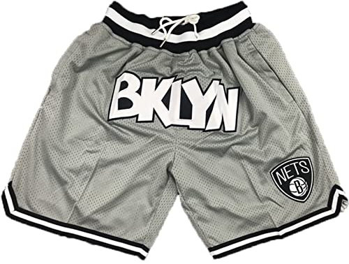 MCQOmcil NBA Nets Basketballshorts for Herren, hochelastische, atmungsaktive Sporthose (Color : 2, Size : L)