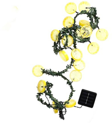 OSALADI 1stück Solarbetriebene Lichterkette Mit Simulierten Zitronen Lampen Warmes Licht Für Außenbereich Und Garten Dekoration Energieeffizient Und Installieren