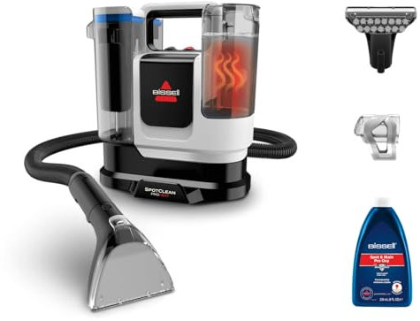 BISSELL SpotClean ProHeat Advanced, Lavatappeti, Pulitore per tappeti e tappezzeria, Lava tappezzeria, Motore 1125W, Pulizia tripla macchie ostinate, Compatto multi-superficie, Filaire, 3924N