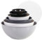 BoxedHome Grau Rührschüsseln Set mit Deckel, Wiederverwendbare Rührschüssel, 12er-pack Mixing Bowl, Kunststoff Salatschüssel Rutschfest Stapelbar Servierschalen für Küche (6 Schüsseln und 6 Deckel)