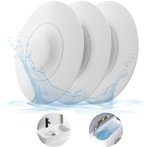 HUAERSICO 3 Pezzi Tappo Lavandino Silicone - Morbido Universale Tappo Vasca da Bagno - Tappo di Scarico Universale con Filtro per Alimenti e Capelli per Lavandini, Lavabi e Vasche da Bagno