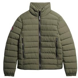 Superdry Herren Fuji Steppjacke mit Stickerei Blassolivgrün S