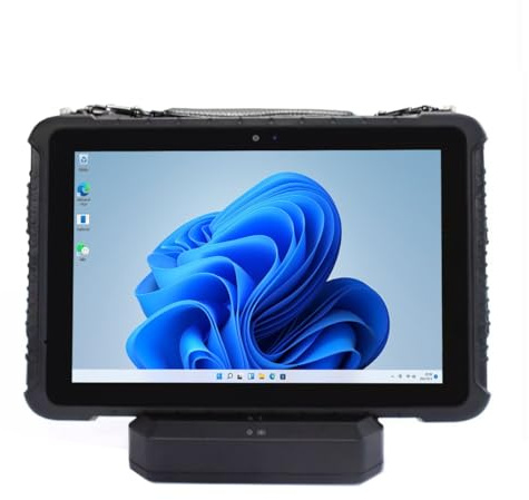 RUGLINE Tableta resistente WIN11 OS de 10.1 pulgadas, 4G LTE, GPS, resistencia al agua, legible a la luz solar, Intel N5100, 8 GB de RAM/128 GB ROM, FHD 1200 x 1920, Bluetooth, Wi-Fi dual, con base de