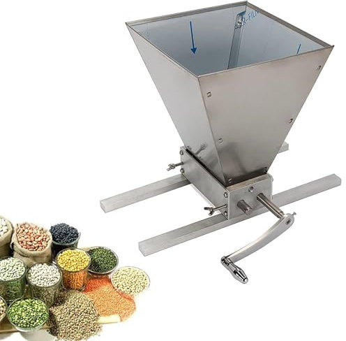 NGARY Manual Large Grain Mill, Crusher Barley Grain Grinder with 2 Stainless Steel Rollers, Roller gap adjustable approx.0.1-3 mm, Wheat Feed/Flour Wet & Dry Cereal Machine for Spices Chinese Herbs