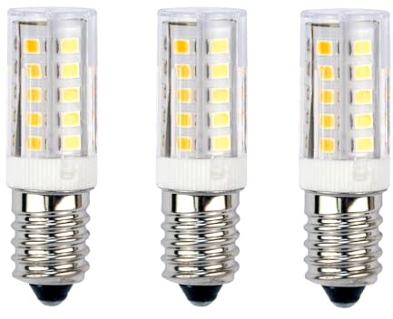 Clearwave Health E14 LED Light Bulb 5W 3 Pack. 50W Halogen Equivalent Energy Saving, 600LM, Warm White. for Cooker Hood, Salt Lamp. Non Dimmable. Small Edison Screw.