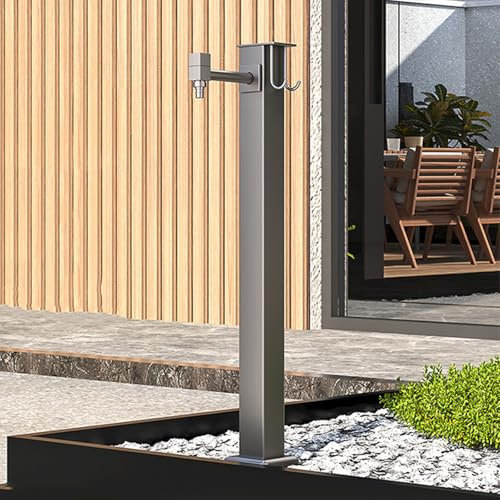 Grifo jardin,soporte manguera,jardín de columna de agua,grifo patio,garden faucet column,fuente jardin exterior,estación dispensadora de agua para jardín,columna de agua de jardín con grifo(60cm/23.6i