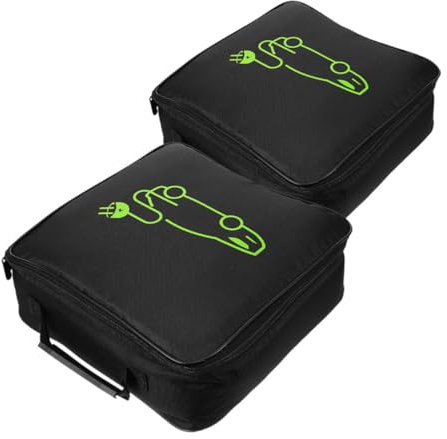 GLEAVI Bolsa Organizadora para Cables de Carga de Coche, Diseño Portátil y Gran Capacidad, Material Oxford Resistente y Algodón, Paquete de 2 Unidades para Maletero Ordenado