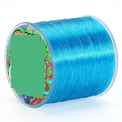 XUCZHAI Nylon-Angelschnur, superstark, 500 m, Nylonschnur, maximale Zugkraft, 7–38 lb, Angelschnur for Salz-/Süßwasser(Sky Blue,2.0-0.23mm-14.5LB)