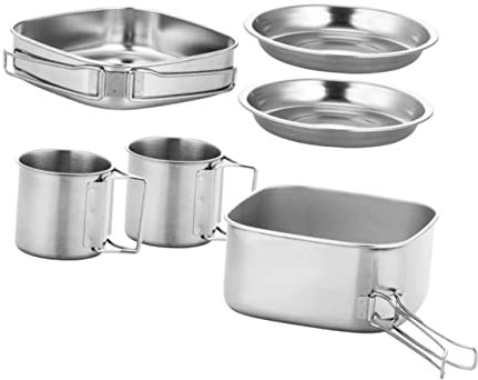 NULYLU Camping-kochtopf Aus Tragbar Für Outdoor-aktivitäten Für Picknick Wandern Und Grillen Mit Praktischen Kochutensilien
