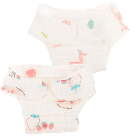 KOMBIUDA 2 Stück Wiederverwendbare Babywindelhosen aus Baumwoll Gauze für Neugeborene Mädchen Leichte Bequeme Waschbare Stoffwindeln zum Laufen und Einkaufen Geeignet Zufälliger Stil