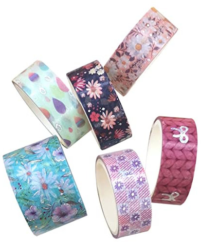 NUOBESTY Washi Tapes Set Dekorative Bastelbänder Dünne Klebepapierstreifen Für Scrapbooking Handgemachte Dekobänder