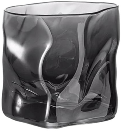PZEOB Verre à Boire Verre à vin carré Chic de 280ml, Verre à vin soufflé à la Main de manière irrégulière pour la Maison, Bar utilise du Verre à Whisky en Cristal Haute qualité