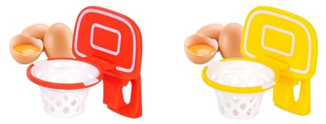 Separateur Oeuf Jaune et Blanc Panier de Basket, séparateur d'œuf,filtre d'œuf Forme de Cadre de Basket-Ball, séparateur d'œuf en Plastique (Jaune+Orange)