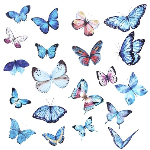 40 Stück Schmetterling Aufkleber,Transparente Abziehbilder Schmetterling,Selbstklebende Scrapbooking Schmetterlinge Sticker,Schmetterlinge Deko,Schmetterlings Wandaufkleber,für Fenster Tagesplaner