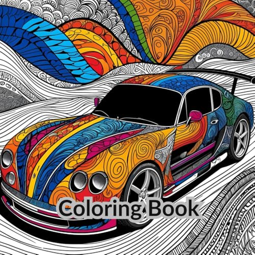 Mandala coloring book with cars: Mandala coloring book