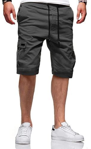 JACKETOWN Pantalones Cortos Para Hombre, Pantalones Cortos Cargo Para Hombre, Pantalones Cortos De Algodón Tipo Bermuda Para, Pantalones Casuales De Verano Para, Pantalones Cortos Con Cintura Elástica