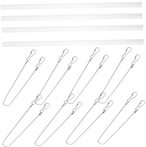 HIAKDOFT Barra Porta Poster 4 Pezzi Clip e Ganci per Pergamena Appesa, Gruccia Multifunzionale per Esposizione Poster in Ufficio, Scuola e Spazi Commerciali, Montaggio Semplice