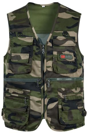 Chaoyilian Gilet da pesca a mosca, per uomini e donne, multi tasche, molto capiente, per caccia, safari, escursionismo, fotografia o altre attività all'aperto