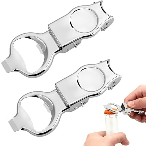 Kluz Apribottiglie in Acciaio Inossidabile 2 Pezzi, Apribottiglie Piegevole con Tappo Ermetico, per Casa, Bar, Campeggio, Regalo