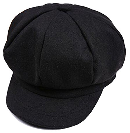 HugeStore Baby Kinder Gatsby Newsboy Mütze Hut Kappe Berets Schirmmütze Baskenmütze Schiebermütze Schwarz