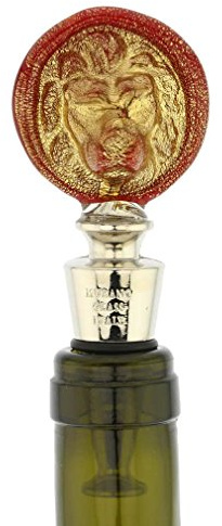 Murano Glas Löwenkopf Flaschenverschluss - Rot