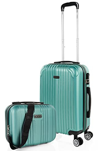 ITACA - Valise Rigide de Luxe Soute Semaine pour Tout Voyage, Bleu Verdâtre