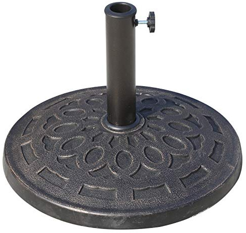 Outsunny Pied de Parasol Lourd Imitation Fonte Rosace Ø 49 cm Bronze