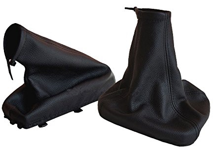 Schaltsack Schaltmanschette mit Handbremsmanschette Faden Schwarz Echt Leder myshopx SH67