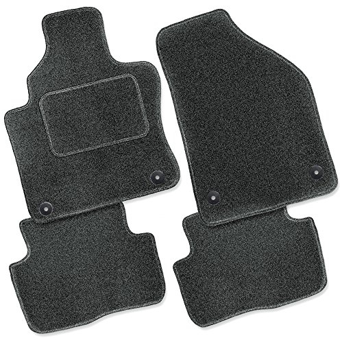 Bär-AfC Auto Fußmatten Classic passend für Nissan Micra K12 2003-2010, Autoteppiche Nadelvlies Anthrazit, Rand Kettelung Anthrazit, Textiler Trittschutz, Set 4-teilig, NI02490