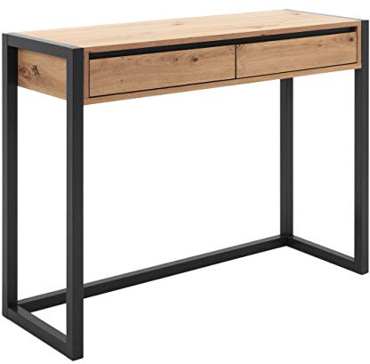 Newfurn Konsolentisch Anthrazit Wildeiche Schreibtisch Klein Vintage Industrial - 100x75x35 cm (BxHxT) - Computertisch Laptoptisch - Wohnzimmer Schlafzimmer Flur