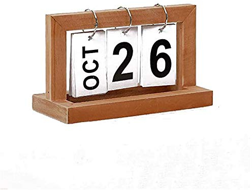 XXSLY Desktop-Countdown-Schreibtischkalender, dreidimensionaler hölzerner Flip-Schreibtischkalender, Blockmonats-Datumsanzeige für Büro- und Schulschreibtisch