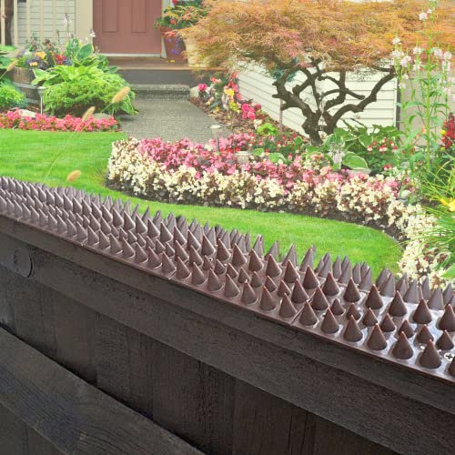 Brown Garden Wall Fence Spikes Outdoor Burglar Security Animal Repellent Strips (60 (30m))