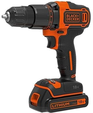 Black & Decker Perceuse à Percussion Sans Fil 18V - 2Ah BCD701D1K