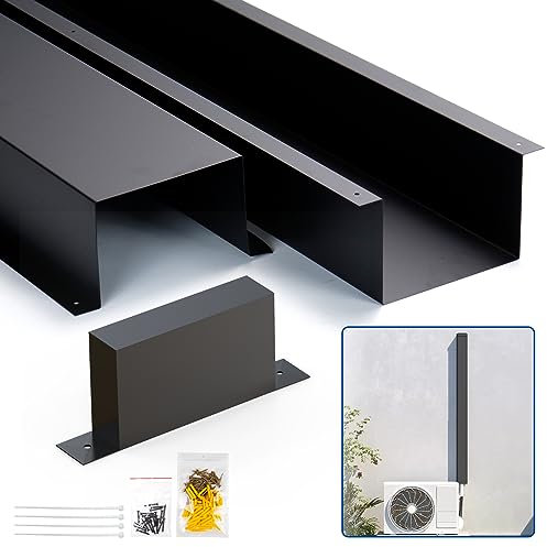 Wintcomfort Kit de cubierta de línea de metal para aire acondicionado mini split sin conductos y sistema de bomba de calor, kit decorativo de cubiertas de pared de tubos de CA mini divididos, 6 x 4