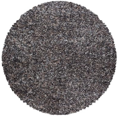 Carpettex Hochflor Teppich Wohnzimmer Shaggy Flokati Teppich Modern Meliert Design 80 cm Rund Taupe - Teppich Schlafzimmer Weich Flauschig Waschbar Teppich Küche Esszimmer - Langflor Teppiche