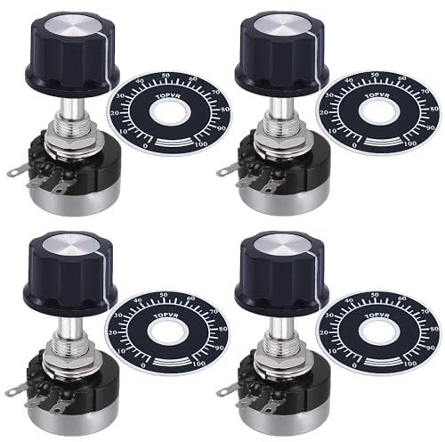DaFuRui RV24YN20S Carbon Film Rotary Taper Potentiometer，4pcs B103 10K Potentiometer Single Turn Carbon Film Rotary Taper Potentiometer Used for Inverter Speed Regulation