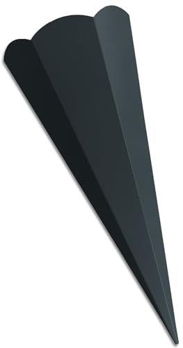 itenga Schultüten Rohling Zuschnitt aus stabilem Buntkarton glatt - 68cm - 6eckig - Schultüte Rohling zum Basteln (schwarz)