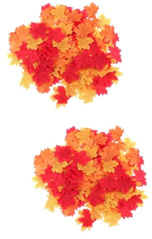 Zerodeko 2sets Vivid Artificial Maple Leaf Decorations Mix Colors for Dynamic Outdoor and Indoor Decorations 300pcs*2
