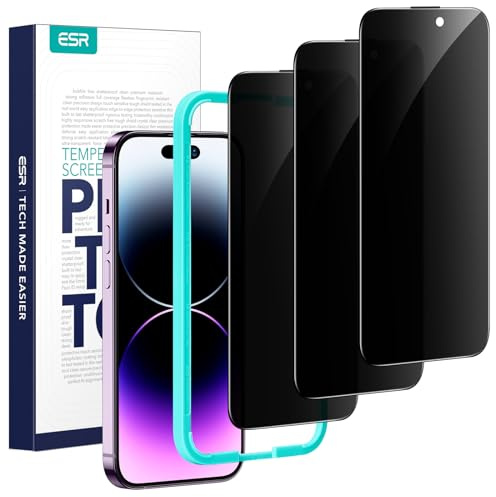 ESR 3-pack för iPhone 14 Pro integritetsskydd, anti-spion härdat glas integritetsskydd, mikroböjda kanter, fodralvänlig
