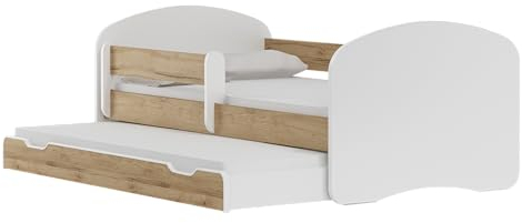 BDW Kinderbett Jugendbett mit Einer Schublade und Matratze Eiche Craft 160x80 || BESTPREIS ||