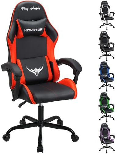 play haha Ergonomic Gaming Chair for Adults,High-Back Racing Style,150kg Capacity,High Density Foam,Faux leather,for gaming home or office use Desk chair