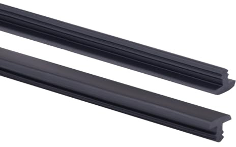 Quest Profil PVC für Treppenstufenrillen 3,5 mm Antirutsch - Schwarz, 25 m | Stufenkantenschutz zum Einlegen in die Rillen ohne Kleber, witterungsbeständig & abriebfest, für Treppen in Haus & Büro