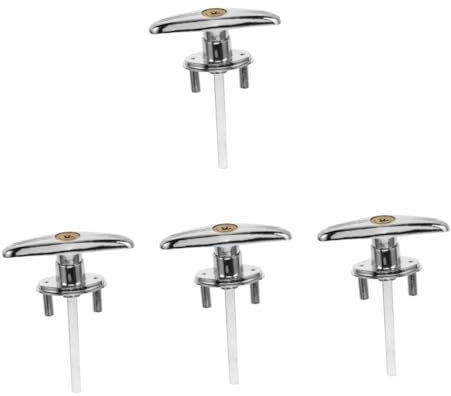 HOMSFOU 4 Set serratura della porta del garage box auto cassette portachiavi a parete Serratura per porte Serratura porta garage maniglie a T di bloccaggio maniglia a T con chiave Metallo