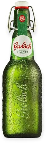 Grolsch Premium Pilsner Bier in der Bügelflasche 24 x 0,45l– Ein Klassiker aus den Niederlanden- Inkl. Haus der Biere Berlin Bierdeckel